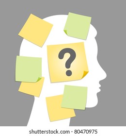 Vector illustration of challenging question at work