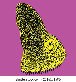 Vector illustration of chameleon head 