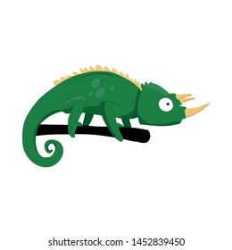 Vector illustration of chameleon and lizard icon. Set of chameleon and rainbow stock symbol for web.