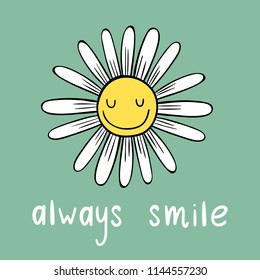 Vector illustration of Chamomile. Cartoon background