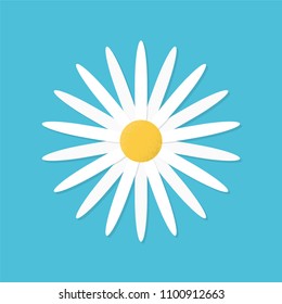 Vector Illustration chamomile flower. Flat design style