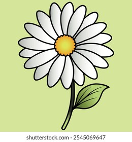 Ilustración vectorial de una flor de manzanilla, perfecta para la marca de bienestar, el embalaje de productos naturales, diseños botánicos y patrones florales.