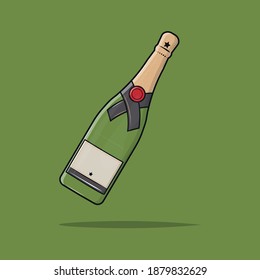 Vector illustration of champagne bottle