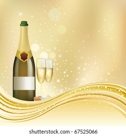 vector illustration of champagne celebrate holiday