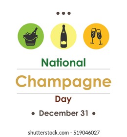 vector illustration for champagne day in december
