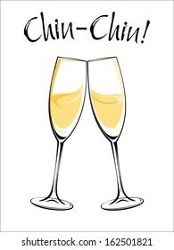 Ilustración vectorial de las gafas de champán
