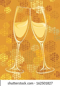 Vector illustration of champagne glasses