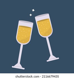 Vector illustration of champagne glasses.