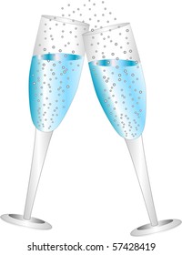 Vector Illustration of Champagne Glasses toasting.