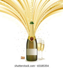 vector illustration of champagne holiday