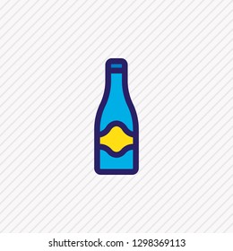 Vector illustration of champagne icon colored line. Beautiful holiday element also can be used as fizz icon element.