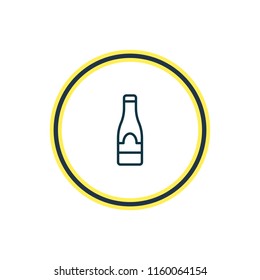 Vector illustration of champagne icon line. Beautiful cafe element also can be used as alcohol   icon element.