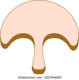 vector illustration of champignon. Fresh organic mushroom isolated on white background. Ingredient of pizza