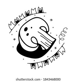 Ilustración vectorial con campeón. Aislado sobre un fondo blanco. Ilustraciones de garabatos.