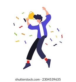 Ilustración vectorial de la celebración del Campeón para la Web