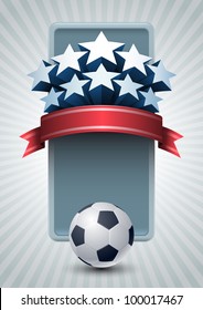 Vector illustration of Championship Soccer ball banner design.