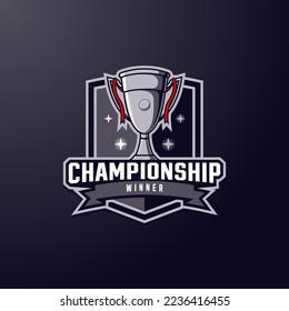 Vector illustration of Championship Trophy suitable for Event Logo, etc.