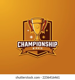 Vector illustration of Championship Trophy suitable for Event Logo, etc.