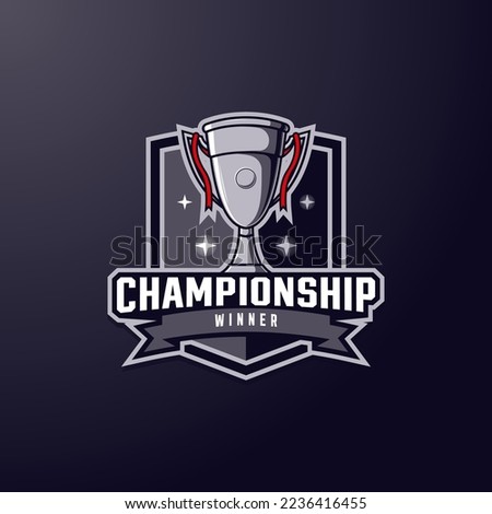 Vector illustration of Championship Trophy suitable for Event Logo, etc.