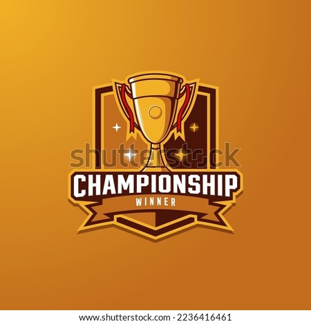 Vector illustration of Championship Trophy suitable for Event Logo, etc.