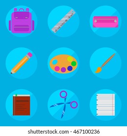 vector illustration  chancery set for school icons flat design