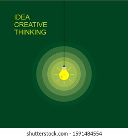 Vector illustration with a chandelier and place for text. Flat design style. Unique ideas and concepts of creative thinking.
