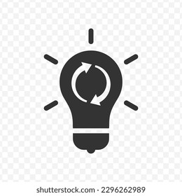 Vector illustration of change idea icon in dark color and transparent background(png).