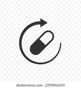 Vector illustration of change medicine icon in dark color and transparent background(png).