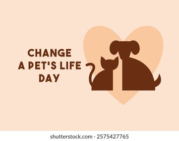 Vector Illustration of Change a Pet's Life Day. White background. Eps 10.