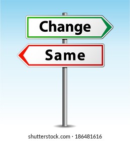 Vector illustration of change or same arrows signs