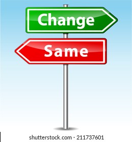 Vector Illustration Of Change And Same Direction Sign