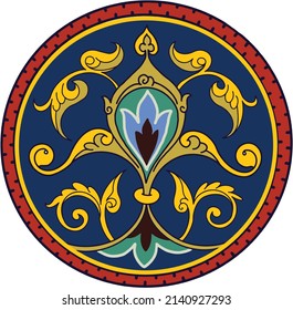 Vector illustration of Changeable colors Ottoman pattern . islamic Cairo . Ottoman Empire Era .