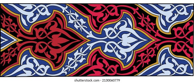 Vector illustration of changeable colors Traditional Egyptian Arabic Tent Fabric . 