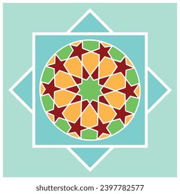 Vector illustration of changeable colors Traditional Egyptian Arabic Tent Fabric . 