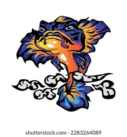 vector illustration, channa fish,predator fish