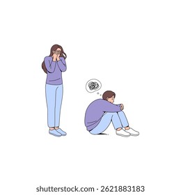 vector illustration of a character arguing with his partner
