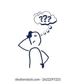 vector illustration of a character asking questions
