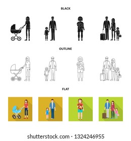 Vector illustration of character and avatar  icon. Collection of character and portrait vector icon for stock.