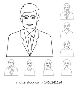 Vector illustration of character  and avatar icon. Collection of character  and person stock symbol for web.