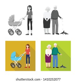 Vector illustration of character and avatar  logo. Collection of character and portrait stock symbol for web.