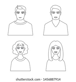 Vector illustration of character and avatar logos. Collection of character and person stock vector illustration.