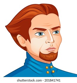 vector  illustration character avatar a man with a beard on isolated background. Pirate