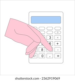 Vector illustration of character with calculator counting finance or dollar coins, planning, distributing budget. Financial management concept. Diversification of money savings, investments, assets.