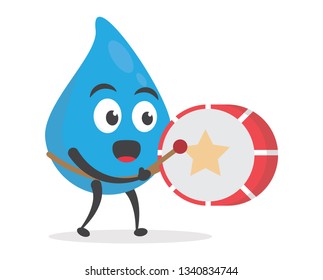 vector illustration character cartoon modern flat design brand of cute water blue mascot play group team marching band parade music in white background