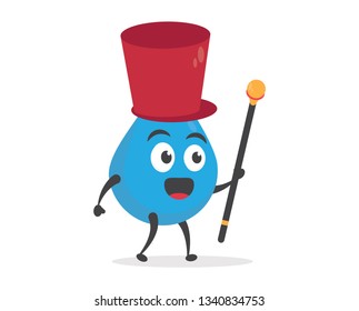 vector illustration character cartoon modern flat design brand of cute water blue mascot play group team marching band parade music in white background