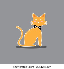 Vector illustration character cat sleeping. Cute kitty cat vector illustration set with different cat breeds, toys, and food. Draw doodle style.