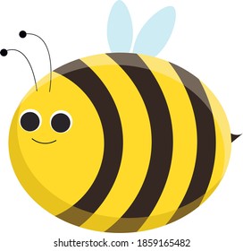 Vector illustration character "Cheerful bee"
