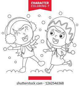 Vector Illustration Of Character Coloring Page