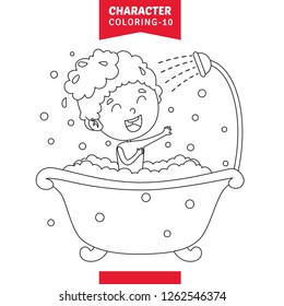 Vector Illustration Of Character Coloring Page