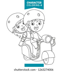 Vector Illustration Of Character Coloring Page